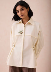 A Model Wearing White Poplin The Wonder Classic Organic Cotton Shirt Blouse, curated by Only Ethikal